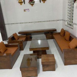 Sofa Gỗ Hương Vân Xám Sang Trọng