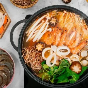 Seafood Egg Noodle (or Rice Noodle) Soup